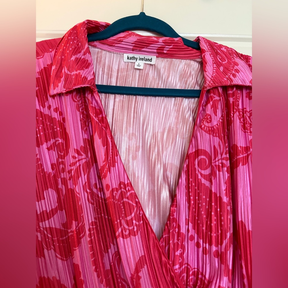 Casual dress, L, red pink